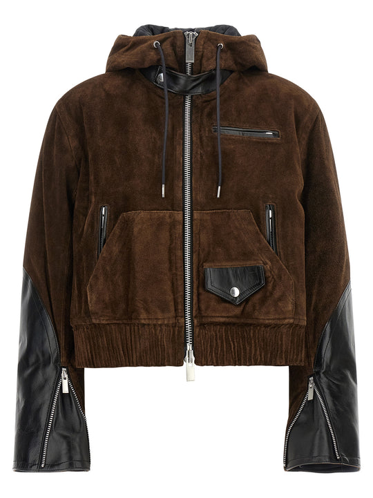 Suede Jacket Puffer Jackets Brown
