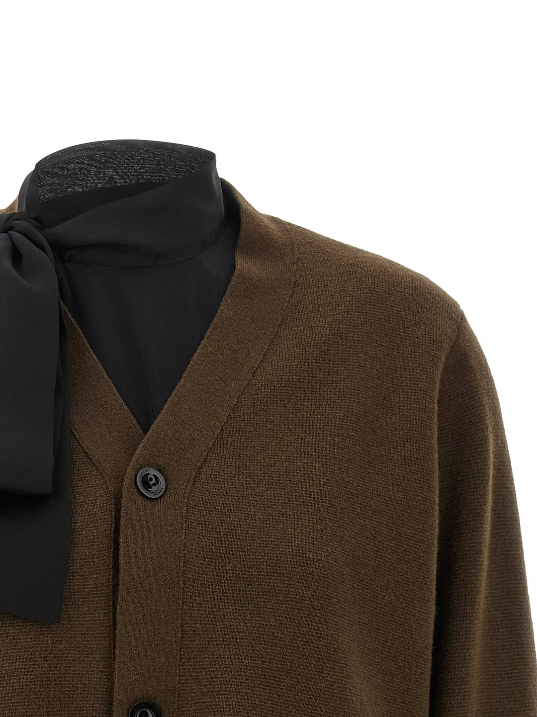 Sacai Cut-Out Cardigan Sweaters and Cardigans - Brown | 8d541791d9b07e37bd37fefa9a38d0b8a74129c3