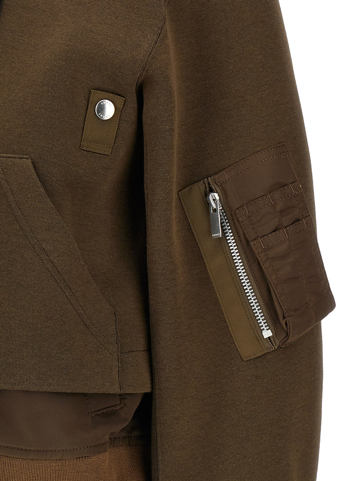 Sacai Sponge Puffer Jackets - Brown | 42f323c72c8aae8741fd791f6913ab87f94737d6