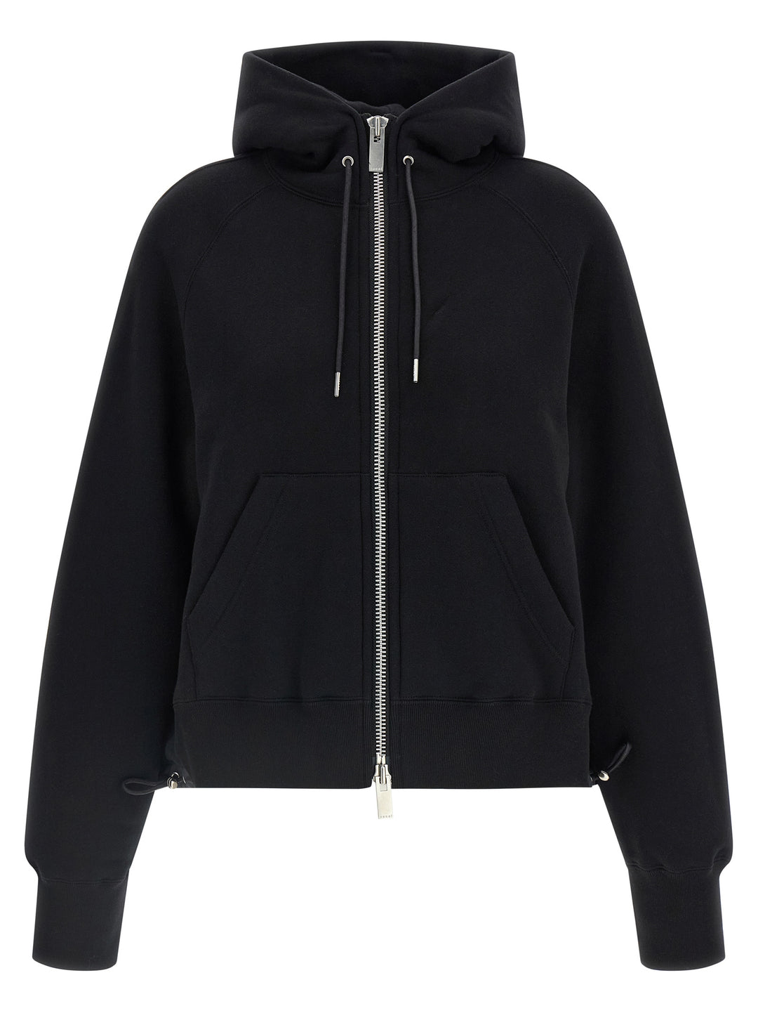 Sacai Cotton Hoodie Sweatshirt - Black | daeef635e438b46110fea2c323a1fdb896cd3e9b