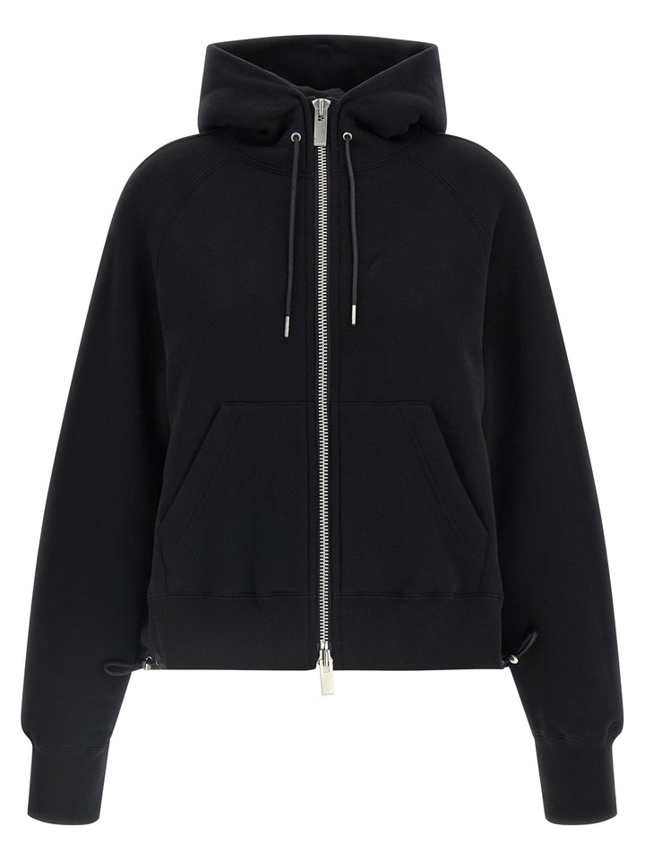 Sacai Cotton Hoodie Sweatshirt - Black | daeef635e438b46110fea2c323a1fdb896cd3e9b