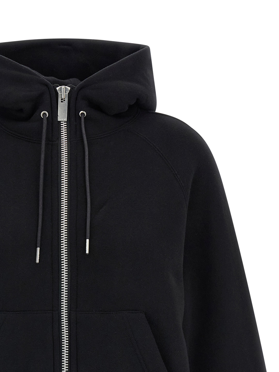 Sacai Cotton Hoodie Sweatshirt - Black | b681459beb807ad813b02c5298d309005660aaf7