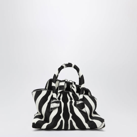 La Passeggiata Mini Bag In Black And White Pony Hair Leather