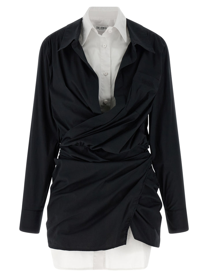 The Attico Double Layer Shirt Dress Dresses - White/Black | 0221a21bc51666cbbef59708b46b05dfbe713534