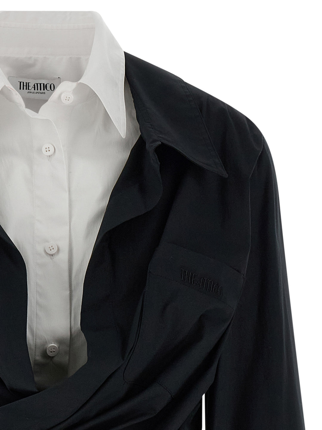 The Attico Double Layer Shirt Dress Dresses - White/Black | 4f3c191bca5f778c44b0213ed3abe76c9eef987c