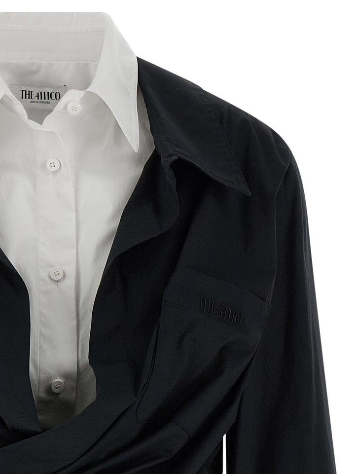 The Attico Double Layer Shirt Dress Dresses - White/Black | 4f3c191bca5f778c44b0213ed3abe76c9eef987c