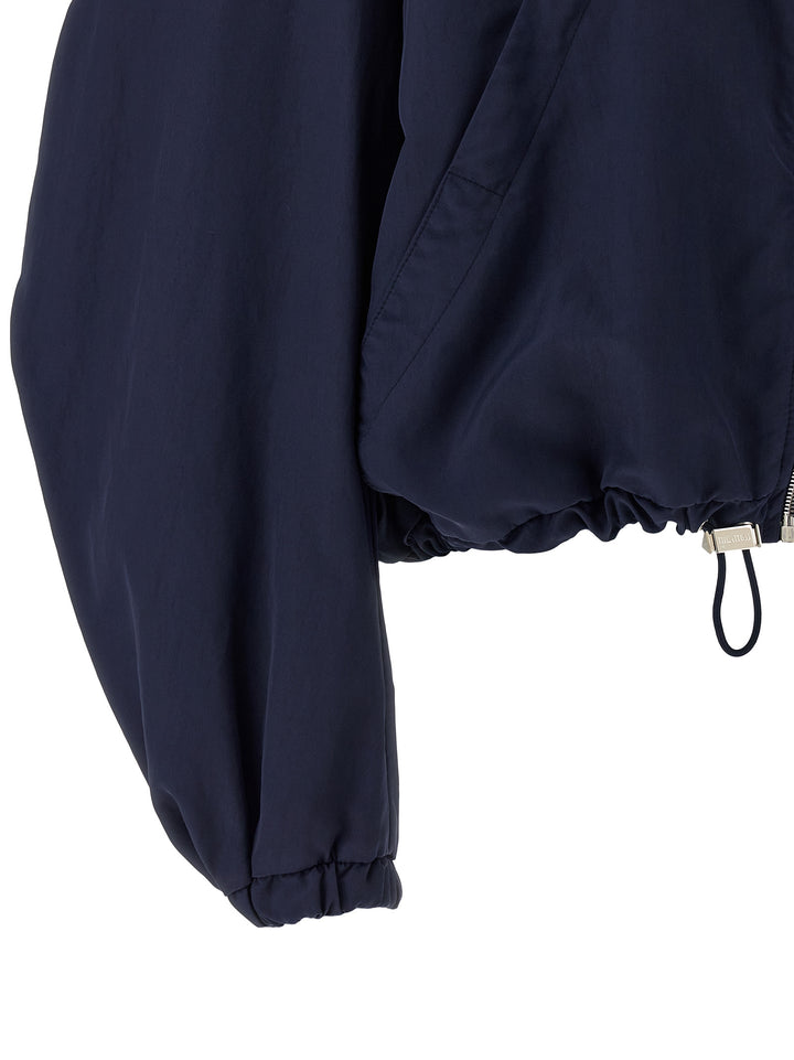 The Attico Hooded Bomber Jacket Puffer Jackets - Blue | bbe5790f37a408b755f2958399e3c683613b05b1