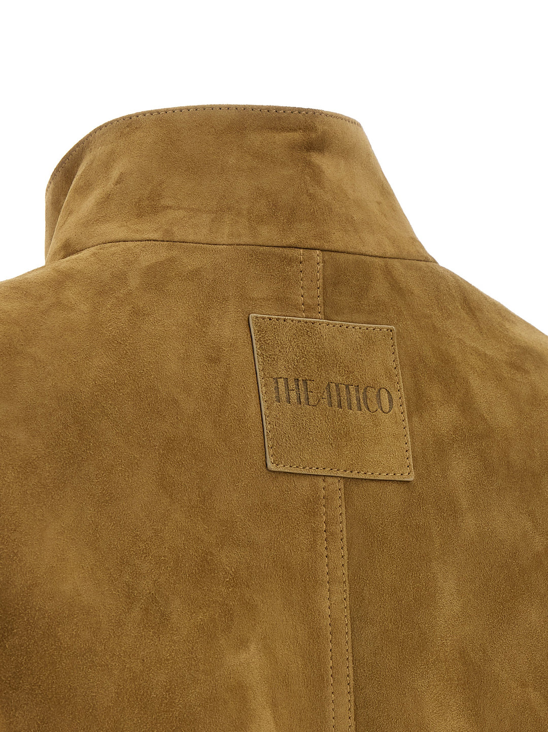 The Attico Suede Bomber Jacket Puffer Jackets - Beige | 1adf21c3f6fe50df314e83d5cb8d3b74ed767d30