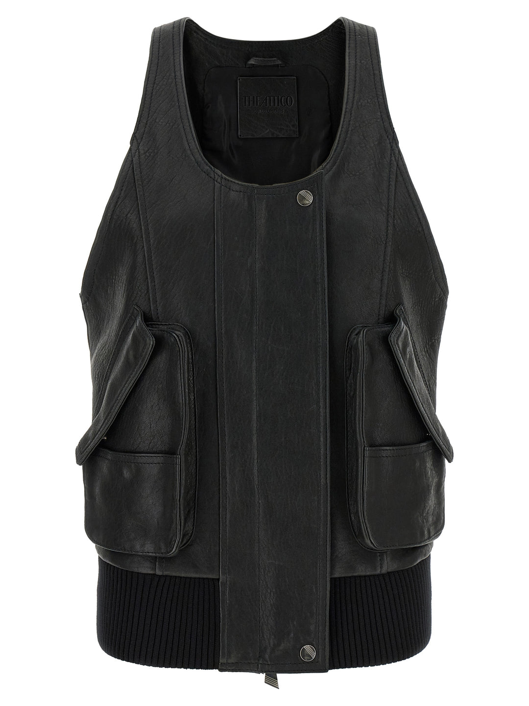 The Attico Blouson Vest Gilet - Black | 64e59cb0d12922ded46386d876b09e247c66eaa8