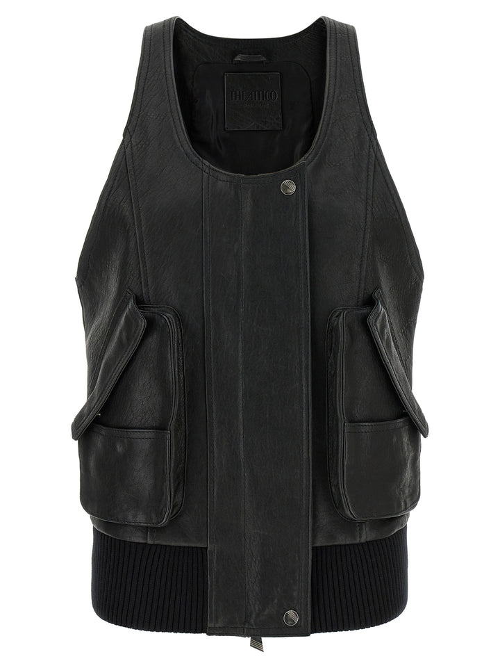 The Attico Blouson Vest Gilet - Black | 64e59cb0d12922ded46386d876b09e247c66eaa8