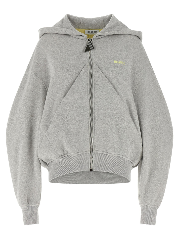 The Attico Logo Hoodie Sweatshirt - Gray | fe6b92a2ae8d2317545ddc5e0e712eaf70adbfe7