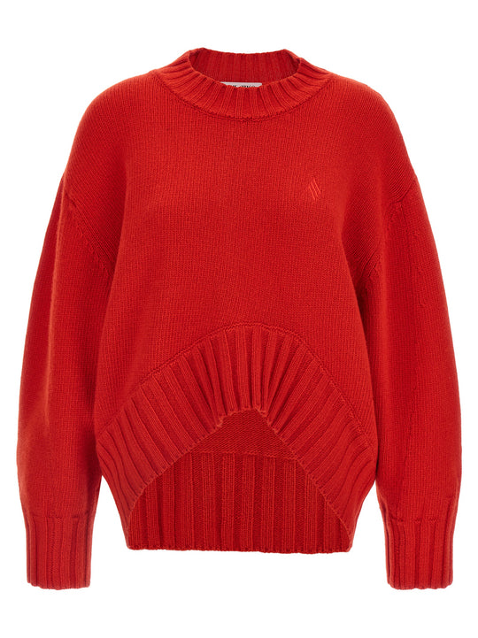 Asymmetrical Hem Sweater Sweaters And Cardigans Red