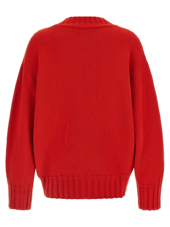 The Attico Asymmetrical Hem Sweater Sweaters and Cardigans - Red | 491321eb28888052814a9852366eacbb56bdce9e