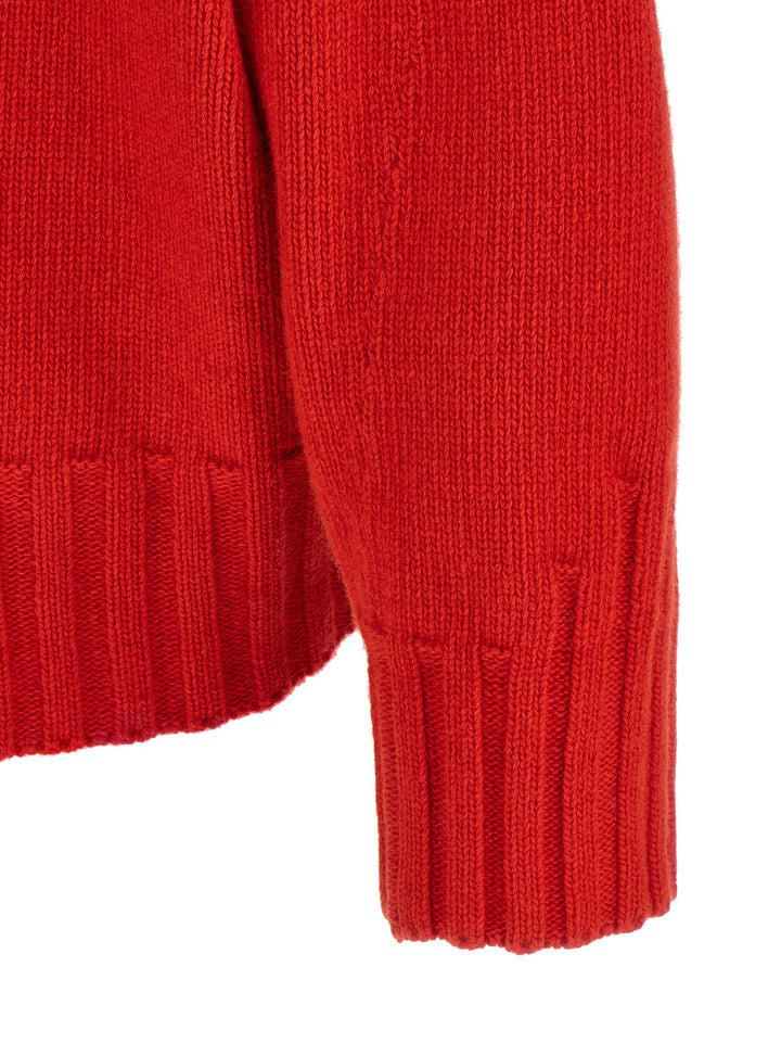 The Attico Asymmetrical Hem Sweater Sweaters and Cardigans - Red | 4ad458a0396fbb344e97b7b16853c82d3b18b365