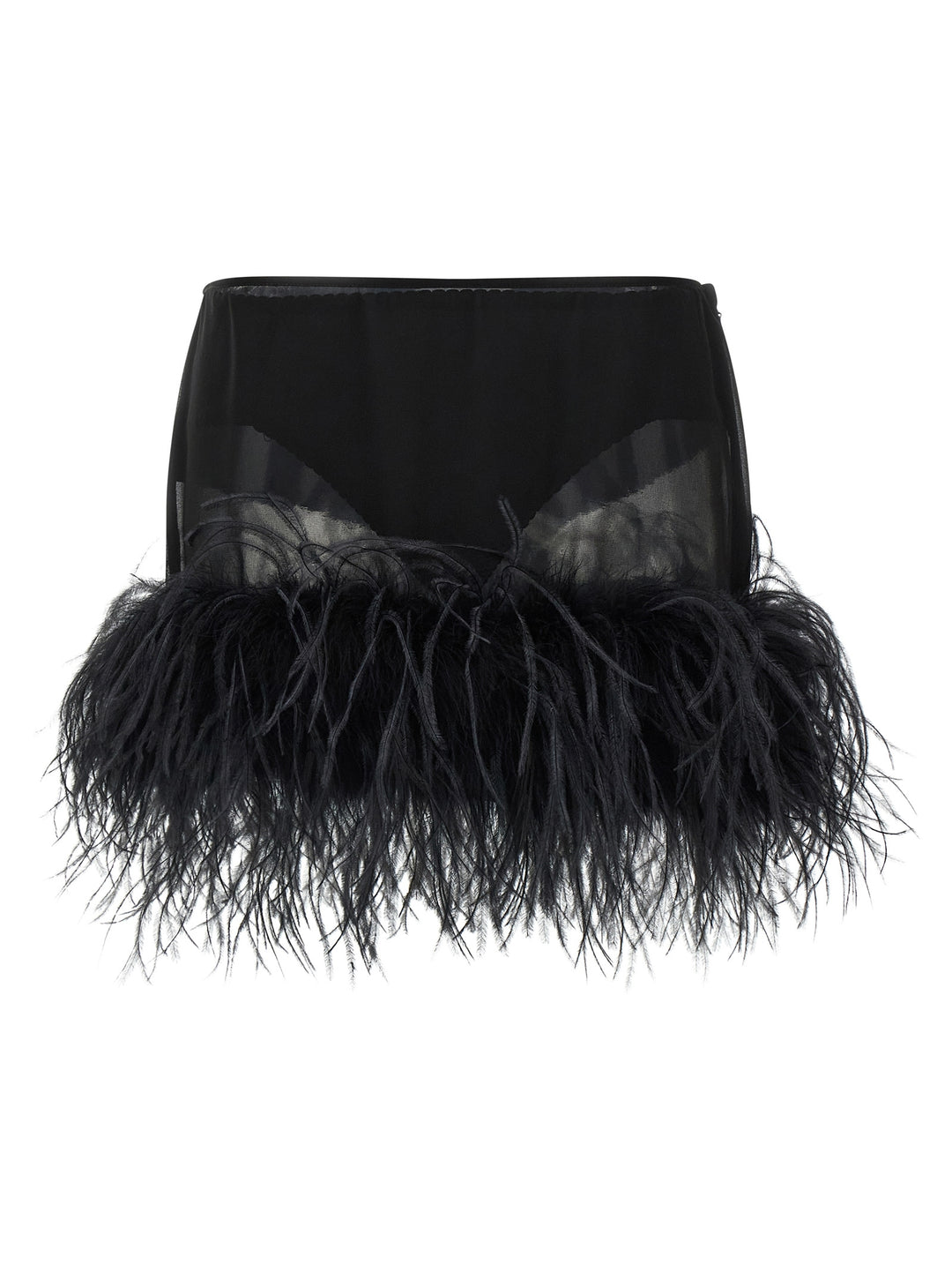 The Attico Feather Skirt Skirts - Black | d78101c592d58dd5ab0adeae1627519f7f9db589