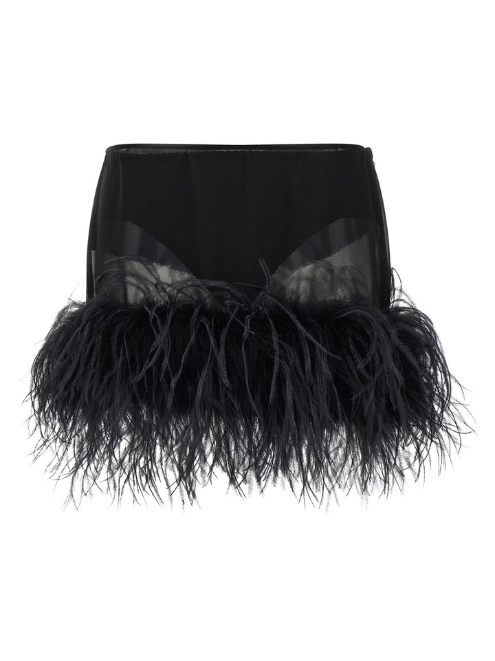 The Attico Feather Skirt Skirts - Black | d78101c592d58dd5ab0adeae1627519f7f9db589