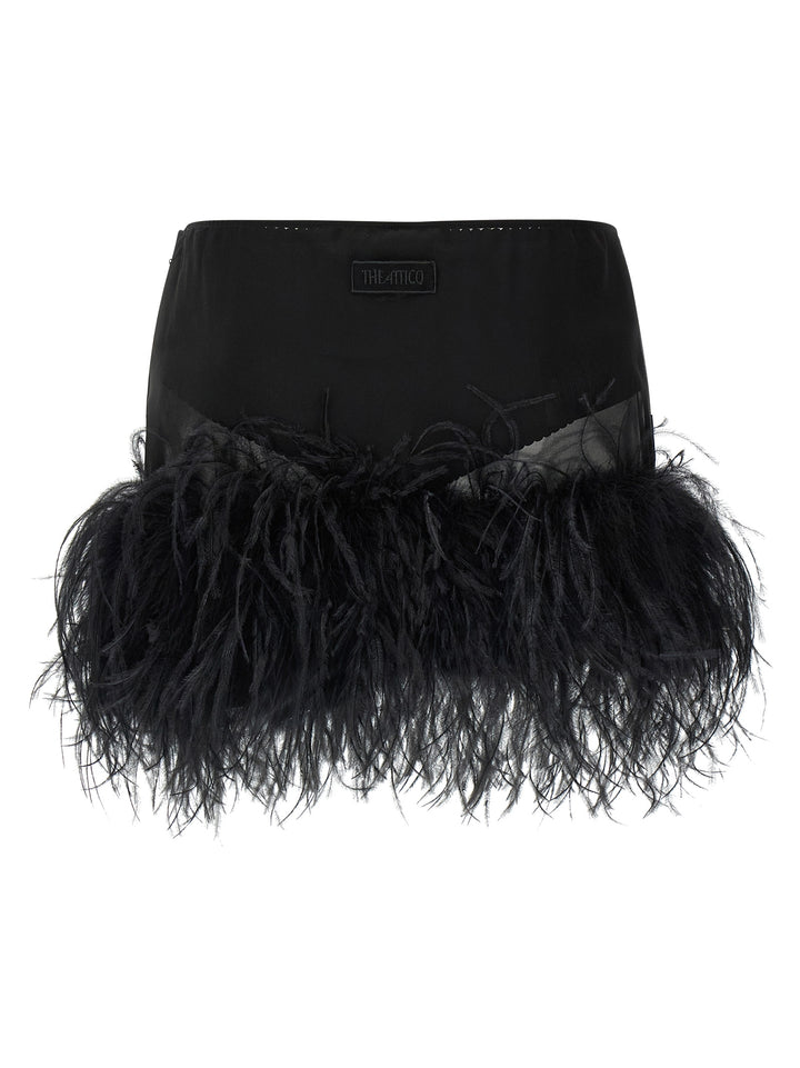 The Attico Feather Skirt Skirts - Black | 2c09ecb7b52995f263a892b9d40748521a54e387