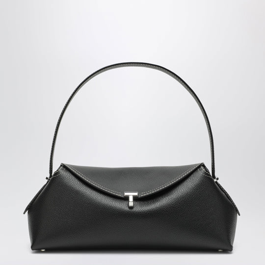 T-Lock Bag In Black Grained Leather