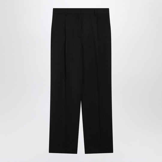 Black Wool-Blend Trousers