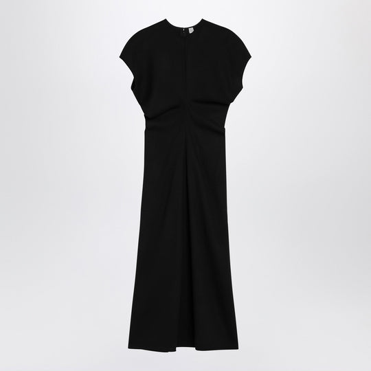 Black Wool Midi Dress