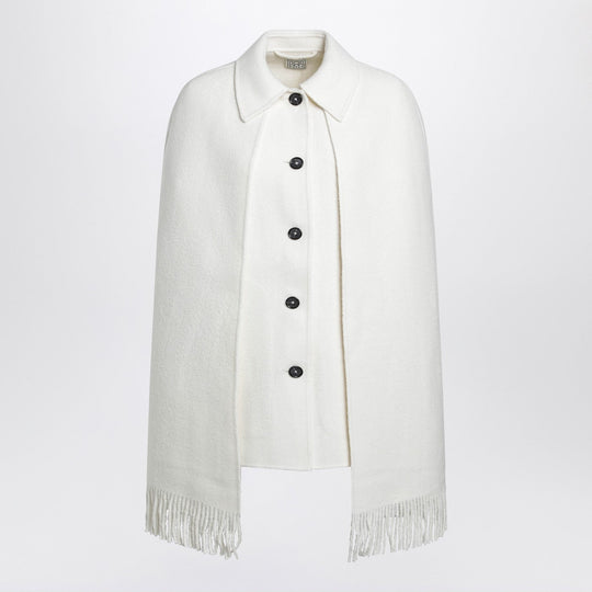 White Cape Jacket With Fringes