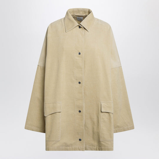 Beige Corduroy Overshirt Jacket