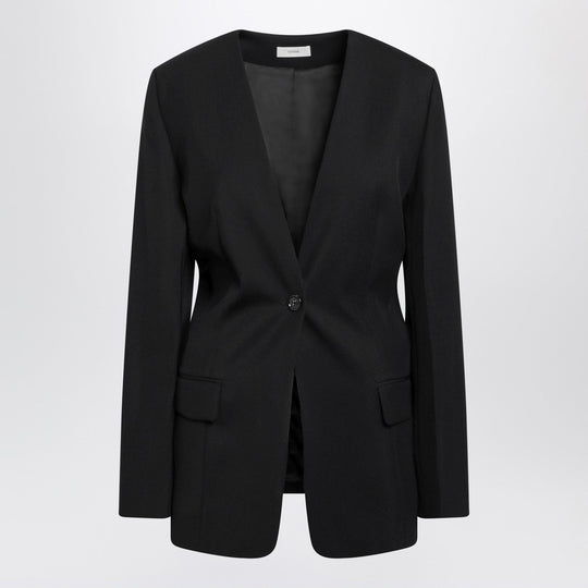 Black Wool-Blend Jacket