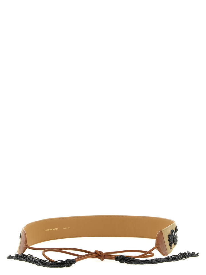 Dries Van Noten  Beads Embroidery Belt Belts - Brown | 9540f441740d44122edf91040f923161231cbcc7