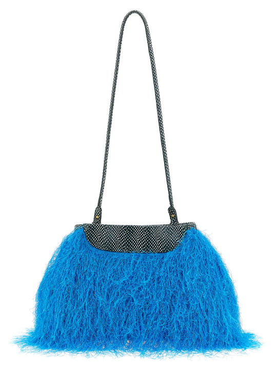 Fringed Clutch Light Blue
