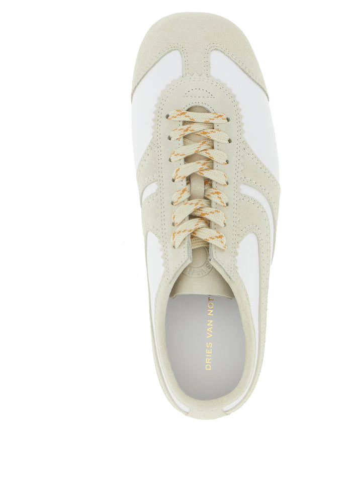 Dries Van Noten  Leather And Suede Sneakers - Beige | c1948d6f67b4fe45d9add7f7682c72da04e4c12e