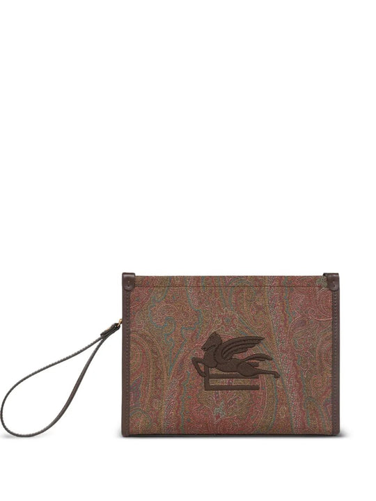 Arnica Pouch With Wristlet And Pegaso-Embroidery