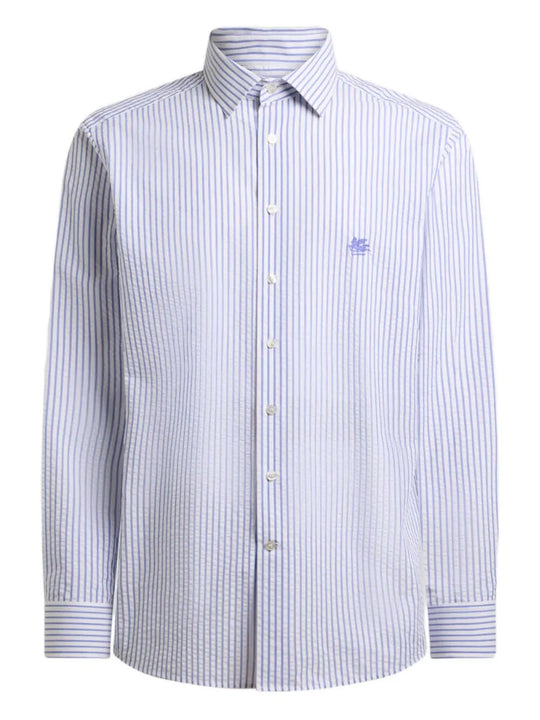 Striped Cotton Seersucker Shirt
