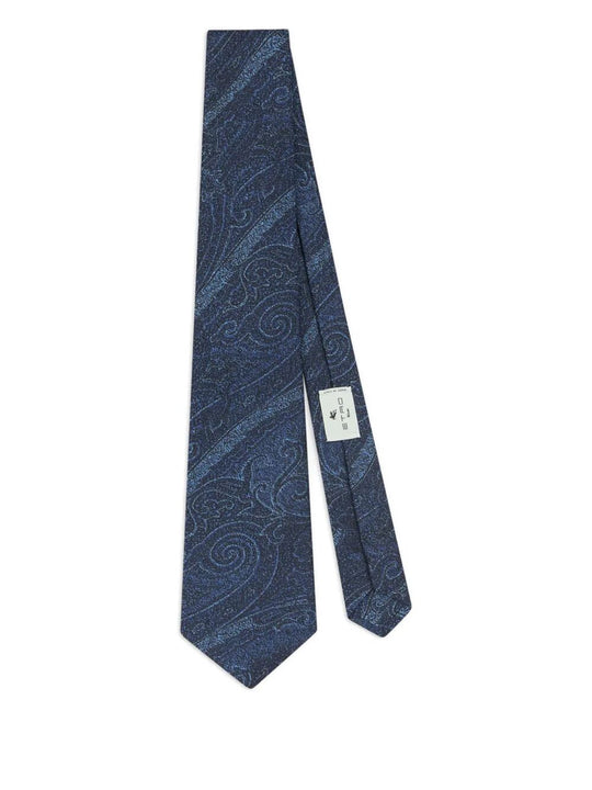 Silk Jacquard Tie With Arnica Motif