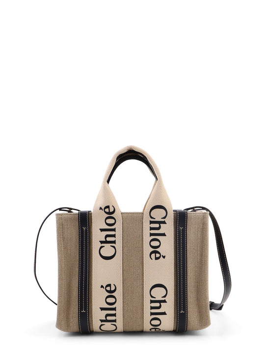 Woody Linen Canvas And Leather Crossbody Bag