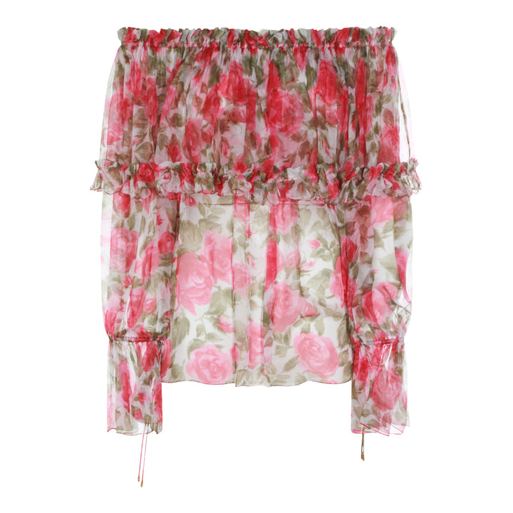 Chloè Top - WHITE/PINK | 420bb665a432121a1c75e9806b33ddd896e78f01
