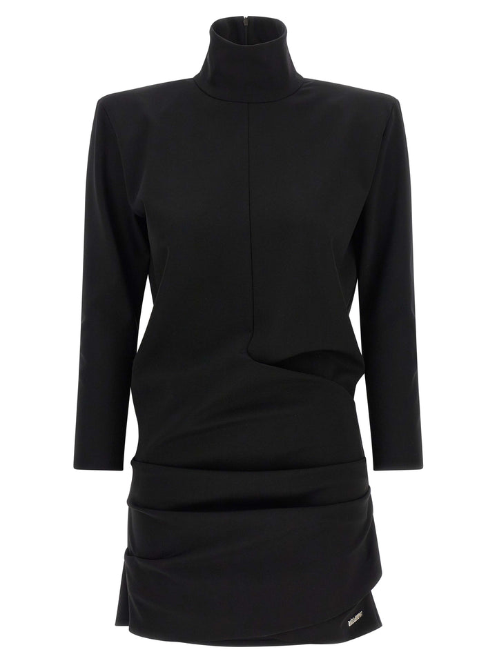 The Attico Structured Shoulder Dress Dresses - Black | 2ec3ae9f1f6921aebbefca257e4e792ea01ed0c8