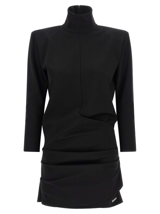 Structured Shoulder Dress Dresses Black