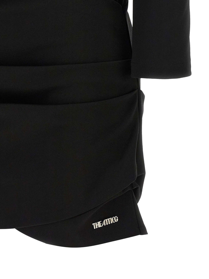 The Attico Structured Shoulder Dress Dresses - Black | e62ec47d779a4fa8d82c564547ea164943e45344
