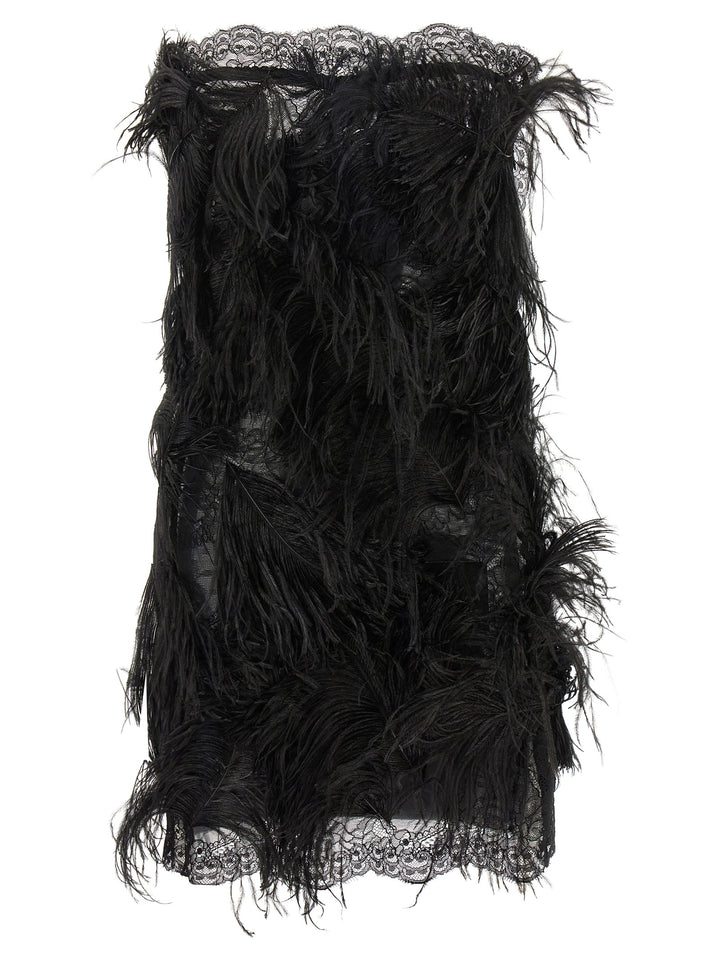 The Attico Lace And Feather Dress Dresses - Black | 7d31d5ba6c674d65741817868410a45ecae70b31
