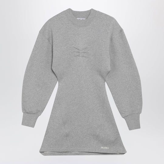 Melange Cotton Jersey Mini Dress In Grey