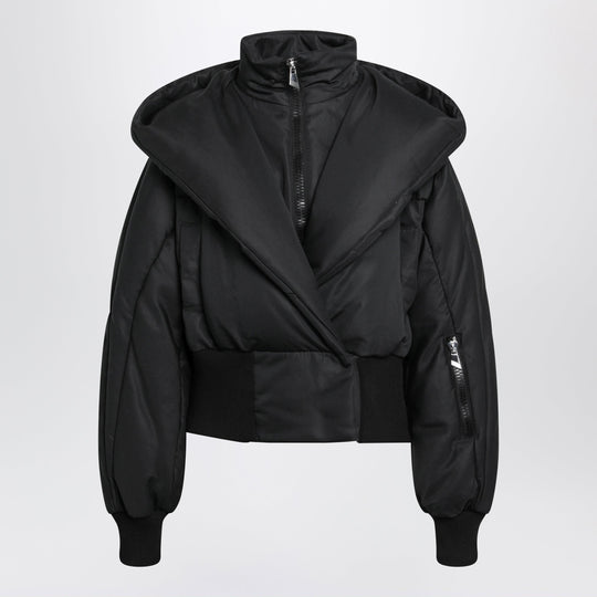 Black Quilted Cotton-Blend Puffer Jacket