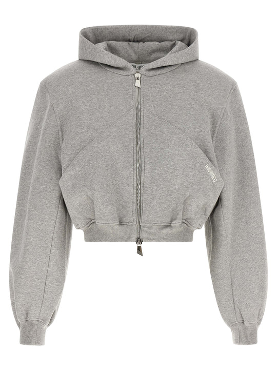 Cropped Hoodie Sweatshirt Gray