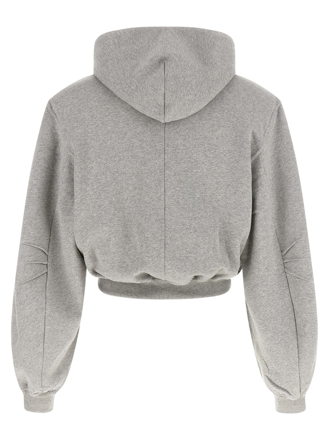 The Attico Cropped Hoodie Sweatshirt - Gray | ed6cea6a669b8fca56c1f152573ba6b41aa52309