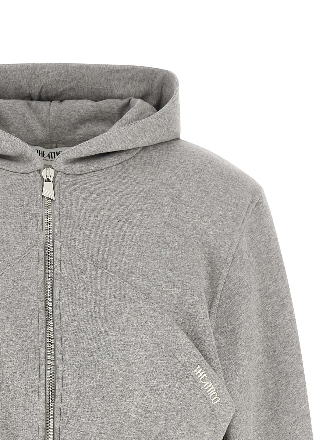 The Attico Cropped Hoodie Sweatshirt - Gray | d8c227b012f02177040f1ac414dfcbb249ee4dd4