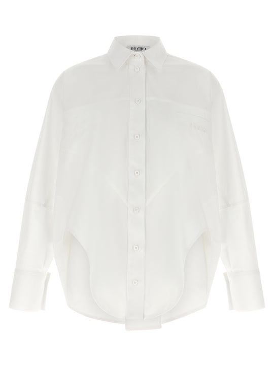 Shaped Hem Shirt Shirt And Blouse White