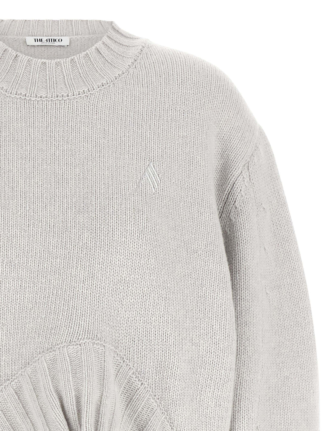The Attico Asymmetrical Hem Sweater Sweaters and Cardigans - Gray | 208a20c5920dee75064dece5f8ee16708c4a0f87