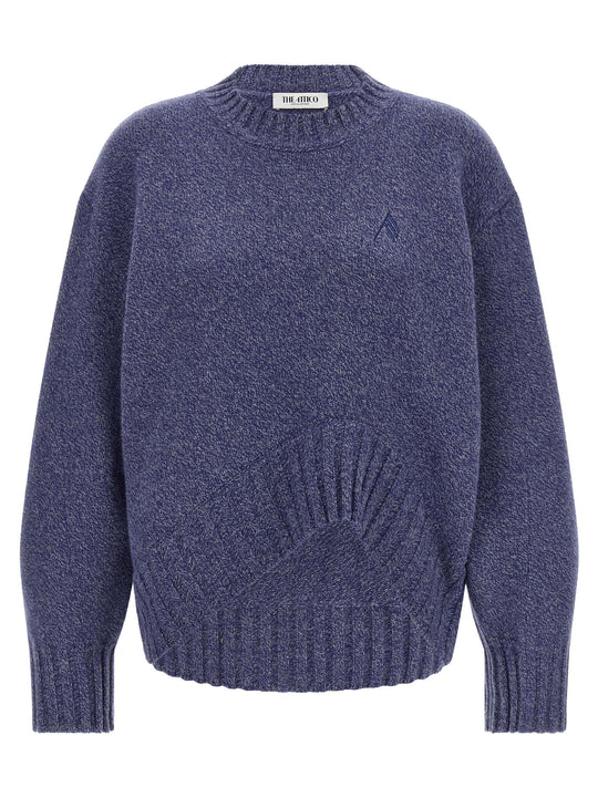 Asymmetrical Hem Sweater Sweaters And Cardigans Blue