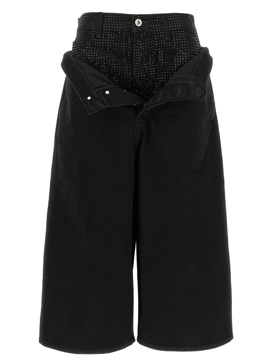 Crystal Insert Jeans Black