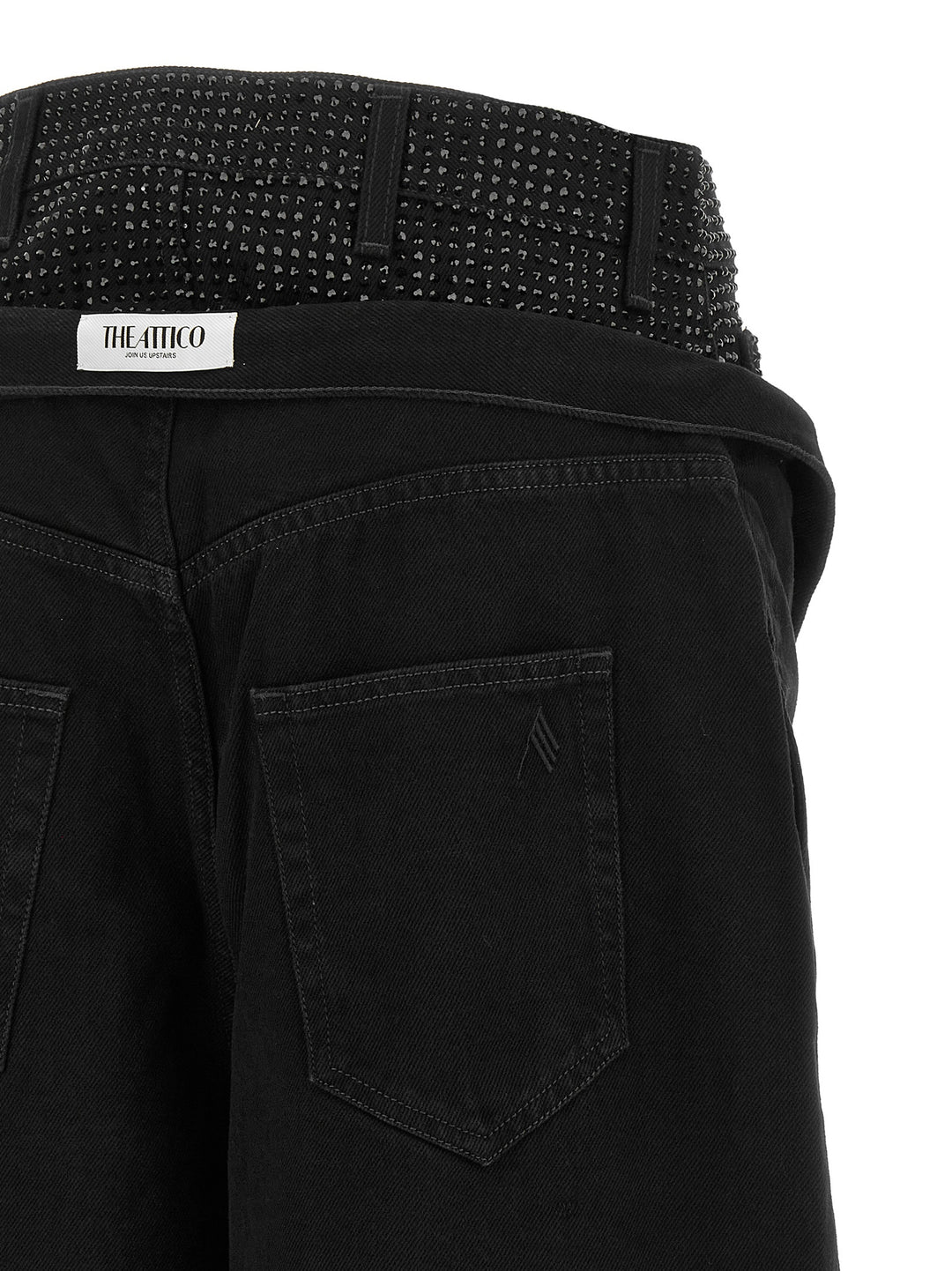 The Attico Crystal Insert Jeans - Black | fde63be582bcafca20361c336f5ff9ef0c126e72