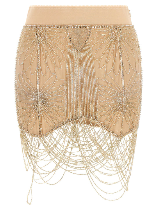 Beads Embroidery Skirt Skirts Pink